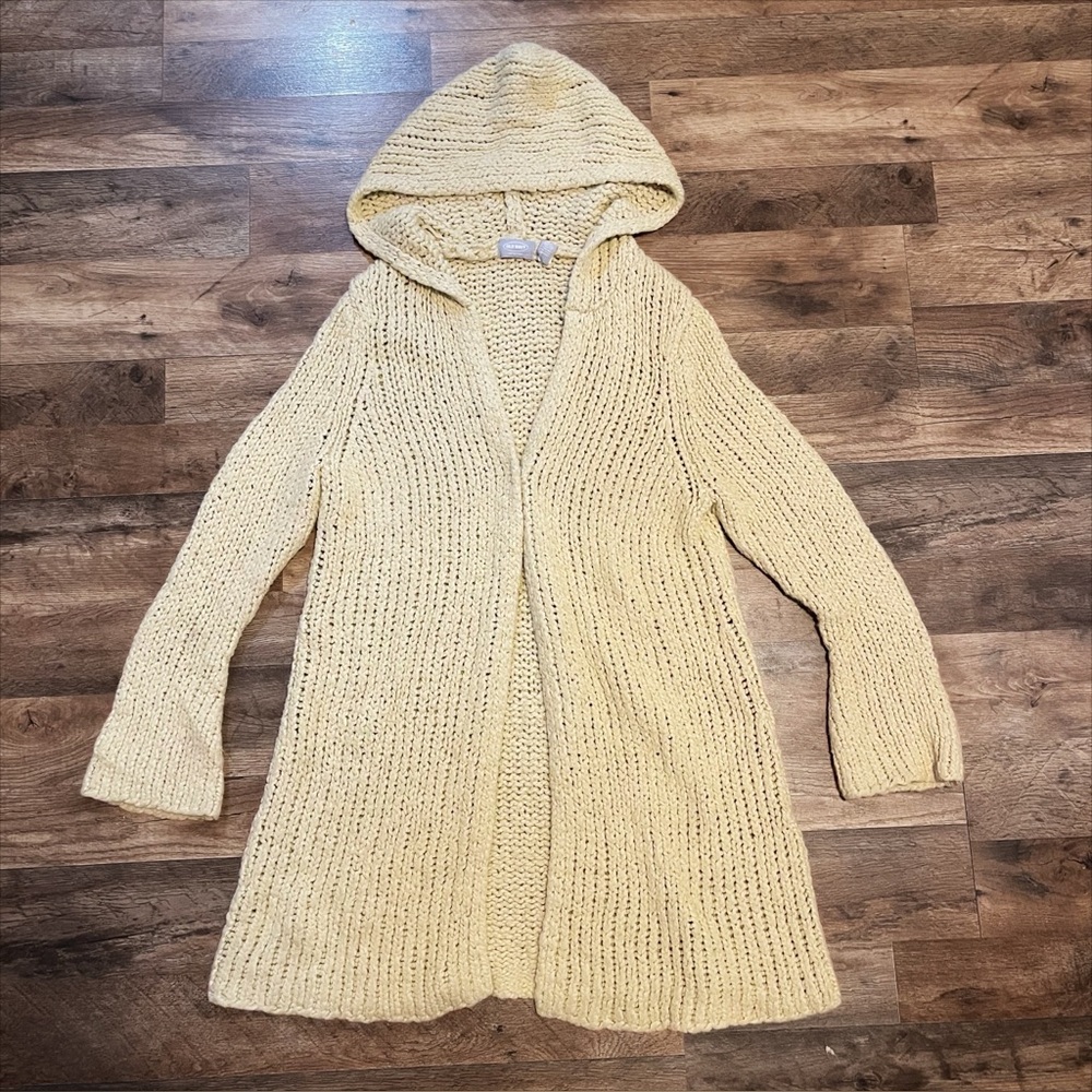Vintage Y2K | Old Navy Textured Chunky Knit Hooded Sweater Cardigan
